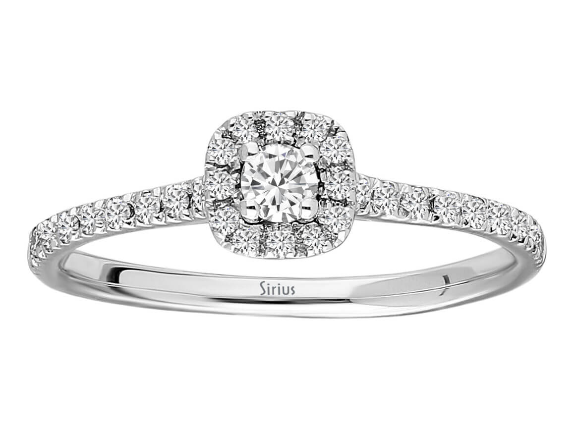 0,75 Carat Prinzessin Diamant Effekt Solitä Rring - handgefertigter Diamantschmuck aus Feingold | Sirius Diamant