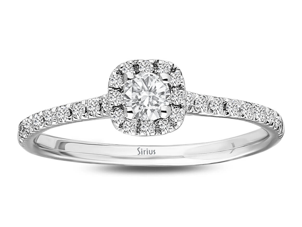 1,00 Carat Prinzessin Diamant Effekt Solitär Ring - handgefertigter Diamantschmuck aus Feingold | Sirius Diamant