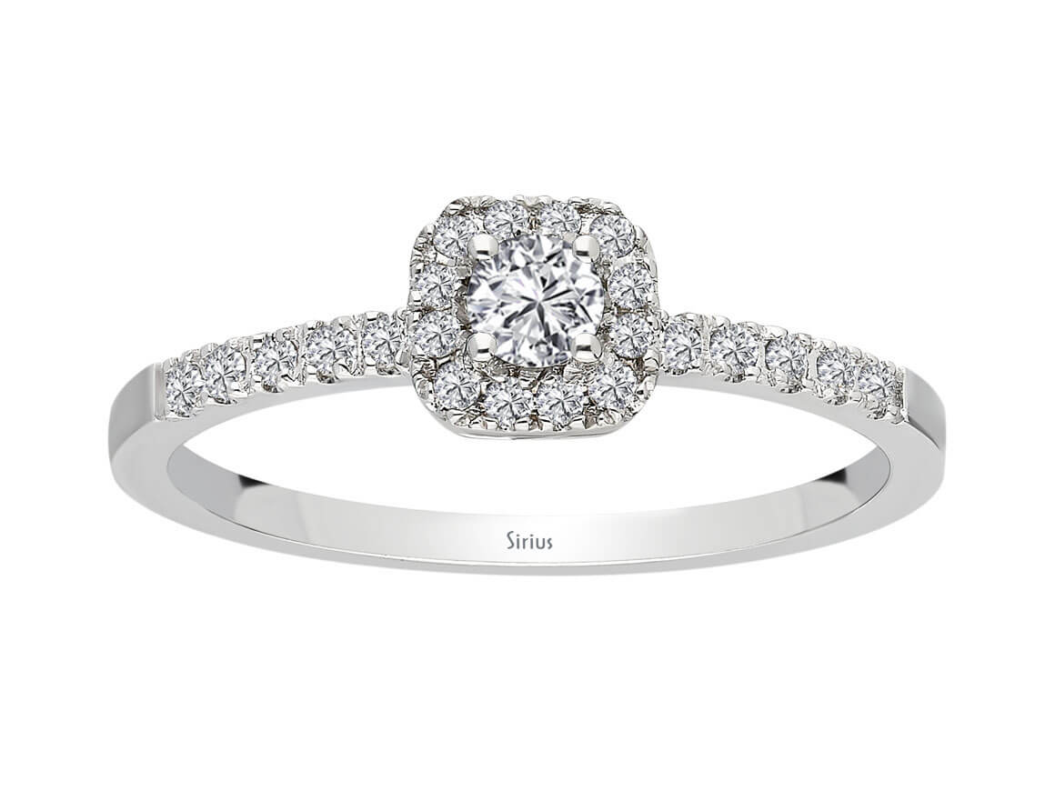 1,00 Carat Prinzessin Diamant Effekt Solitär Ring - handgefertigter Diamantschmuck aus Feingold | Sirius Diamant