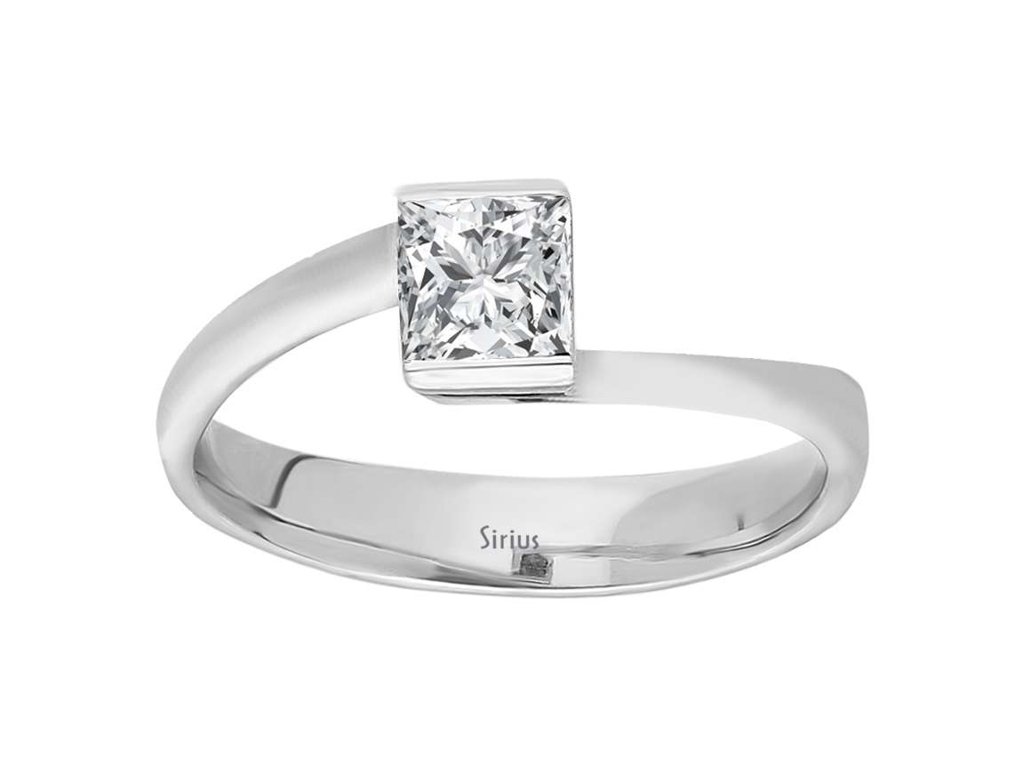 0,25 Carat Prinzessin Diamant Solitär Ring - handgefertigter Diamantschmuck aus Feingold | Sirius Diamant