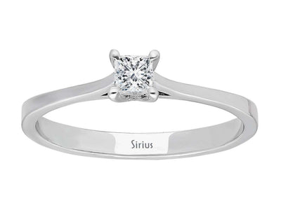 0.15 carat diamond princess cut solitaire ring