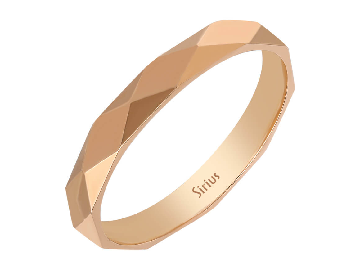 Prisma Ehering - handgefertigter Diamantschmuck aus Feingold | Sirius Diamant