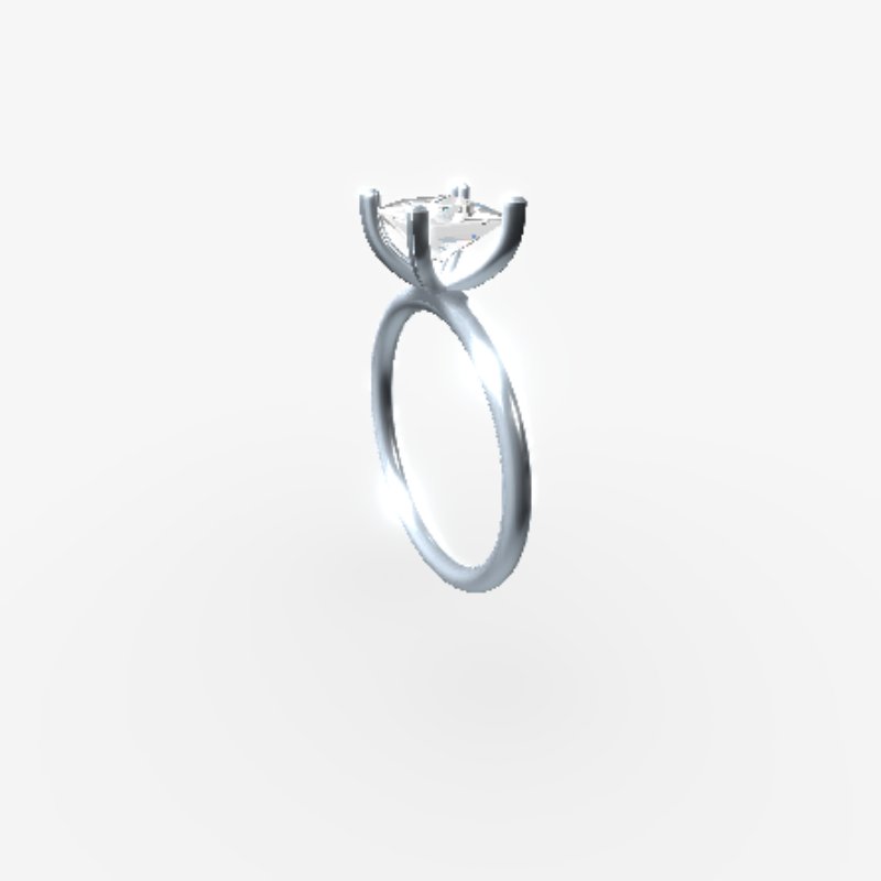 Custom Ring - Princess 1.20 ct Natural - Silver White Gold – handgefertigter Diamantschmuck aus Feingold | Sirius Diamant