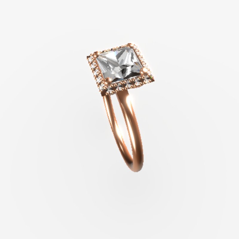 Custom Ring - Princess 1.00 ct Natural - 14K Gold Rose Gold – handgefertigter Diamantschmuck aus Feingold | Sirius Diamant