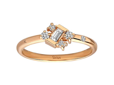 Baguette Diamond Rose Ring
