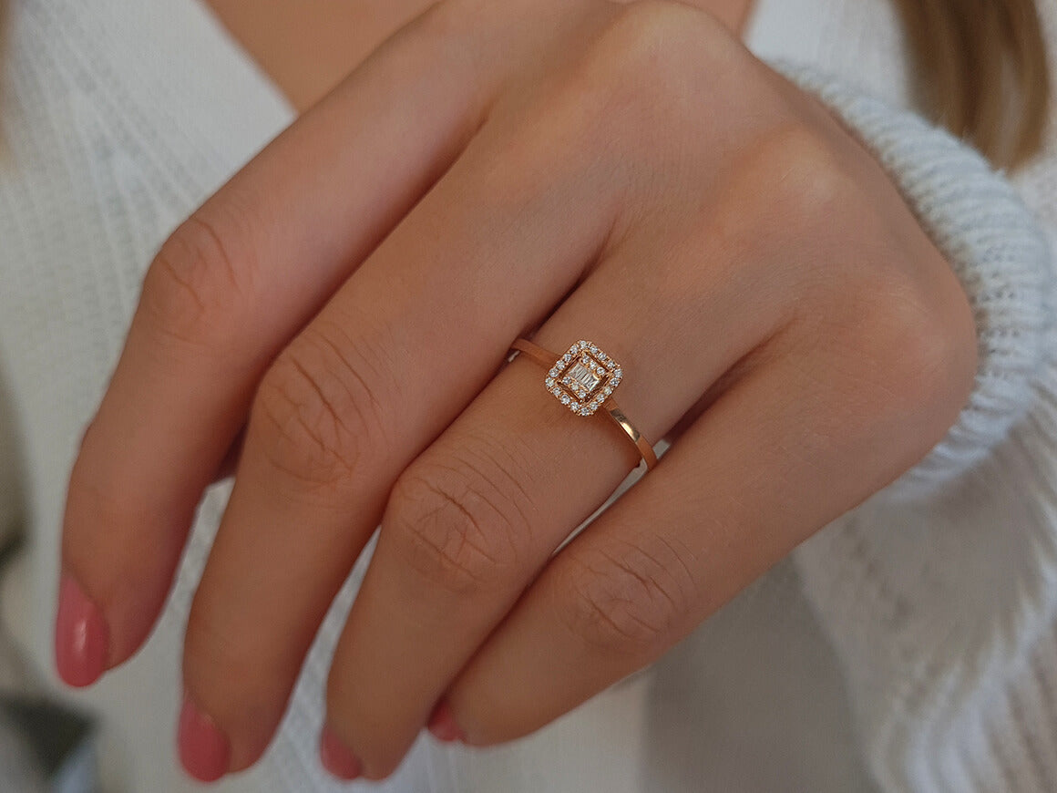 Rosea Stella Baguette Diamond Ring