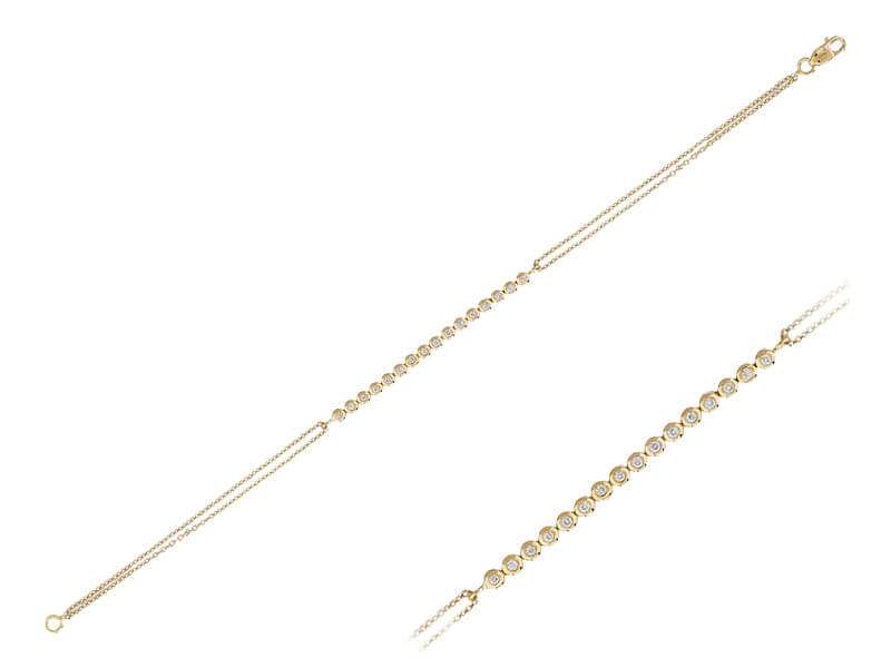 Diamant Tennis Armband in Rotgold - handgefertigter Diamantschmuck aus Feingold | Sirius Diamant