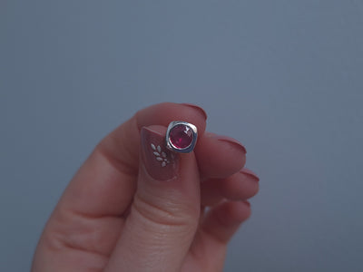 1.00 ct. ruby men's stud earrings in 14k white gold