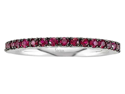 0.55 carat ruby half-round alliance in 585 14 carat white gold