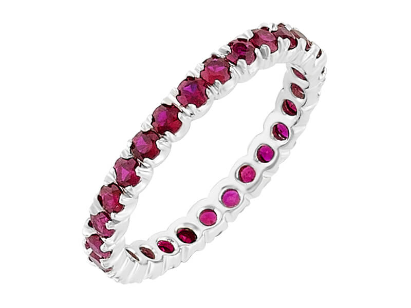 1,33 Karat Rubin rundum Allianz Ring - handgefertigter Diamantschmuck aus Feingold | Sirius Diamant