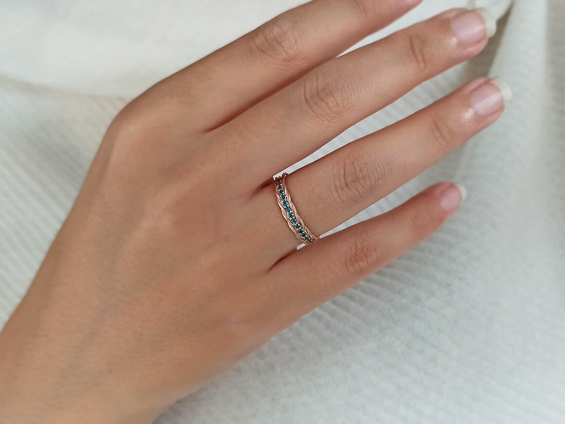 London Blue Topaz Half-Round Alliance