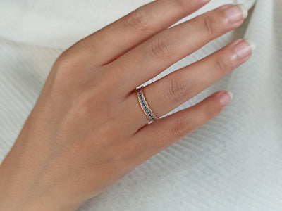 London Blue Topaz Half-Round Alliance