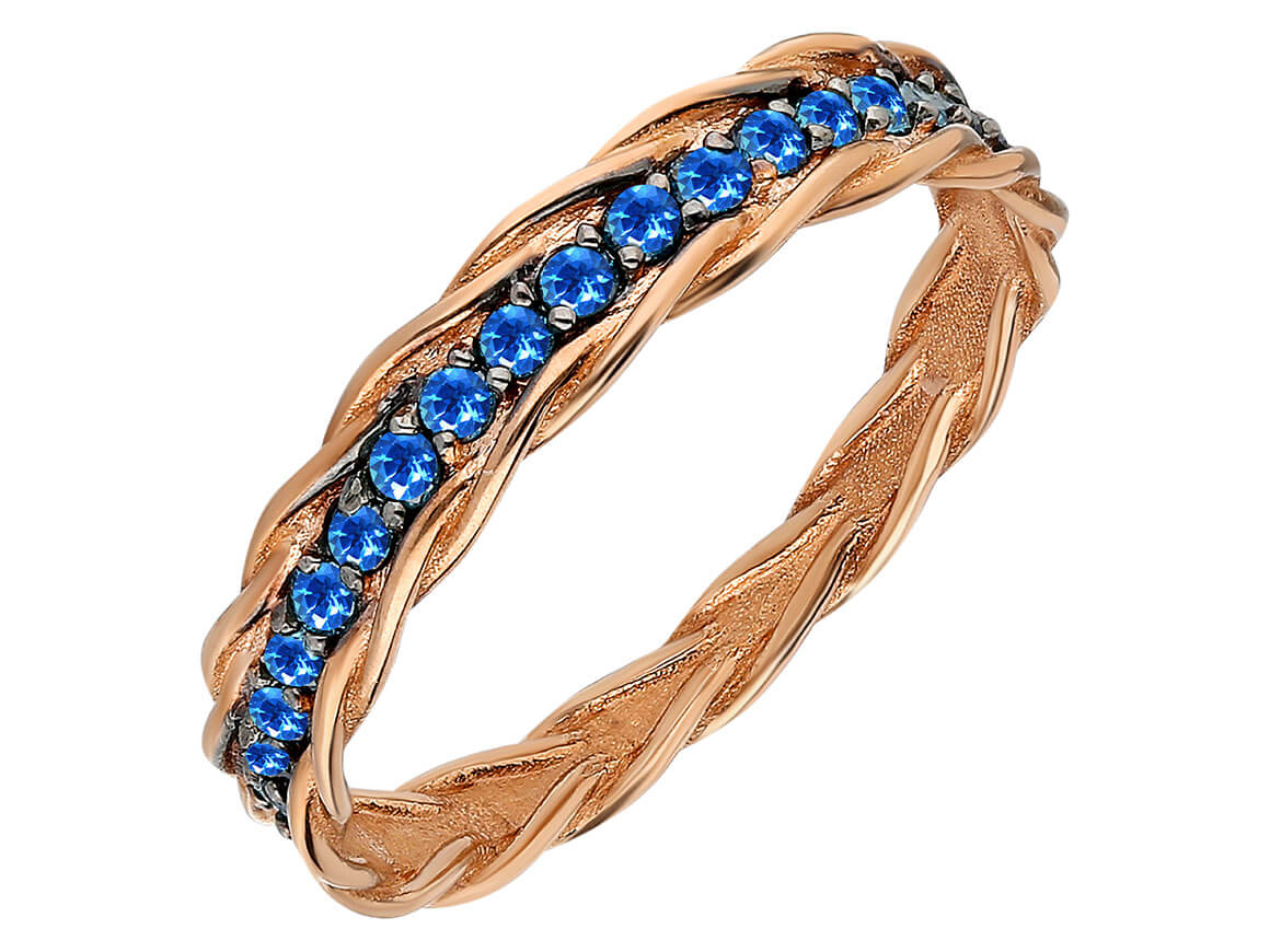 London Blauer Topas Halbrundum Allianz - handgefertigter Diamantschmuck aus Feingold | Sirius Diamant