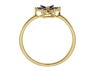 Sapphire crocus flower ring