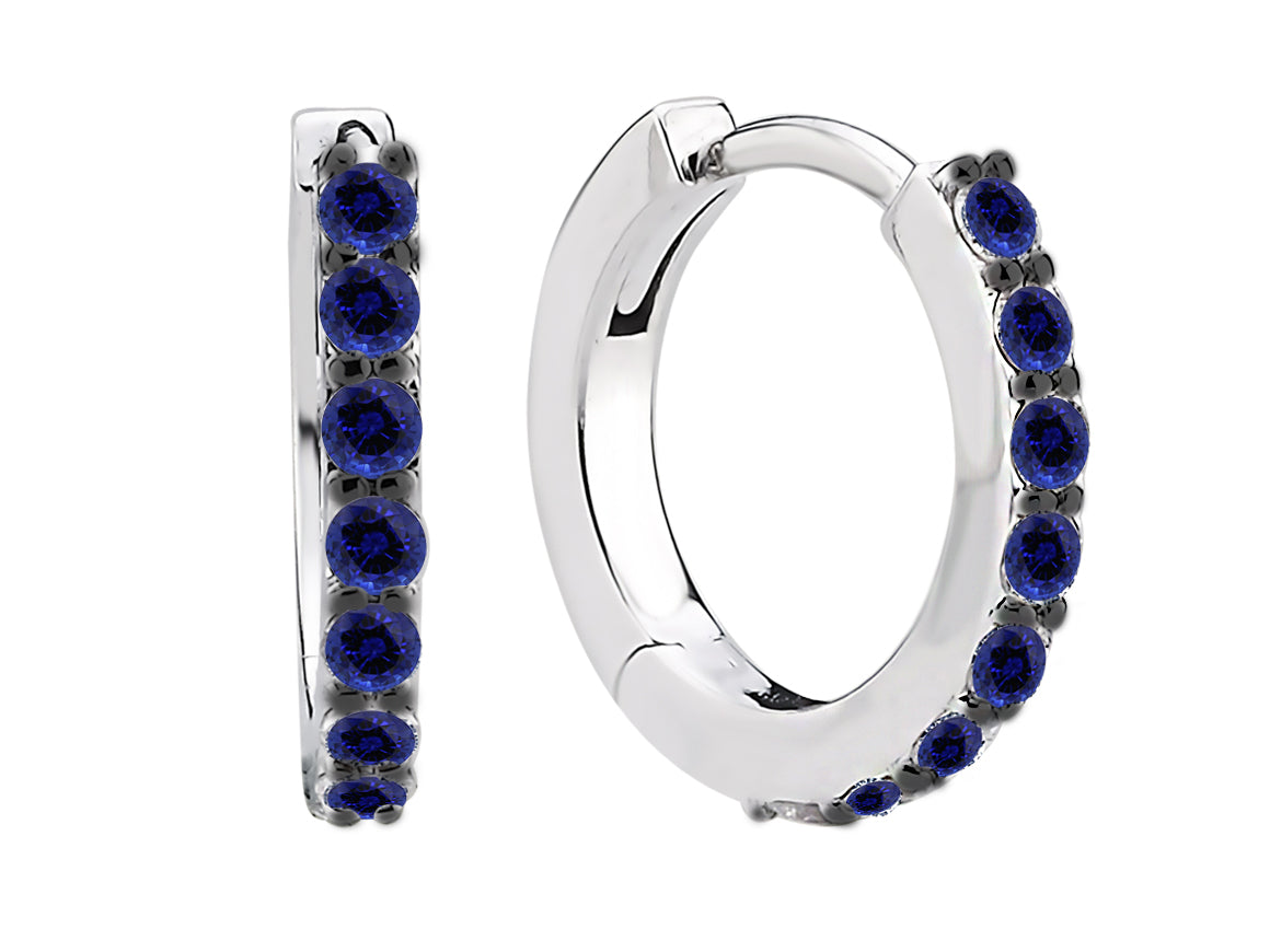 Helios-Creolen mit Saphiren - handgefertigter Diamantschmuck aus Feingold | Sirius Diamant