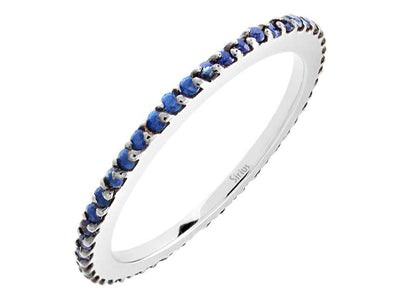 Sapphire all-around alliance in 14K white gold