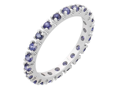 0.72 carat sapphire wraparound ring in 14 K white gold 