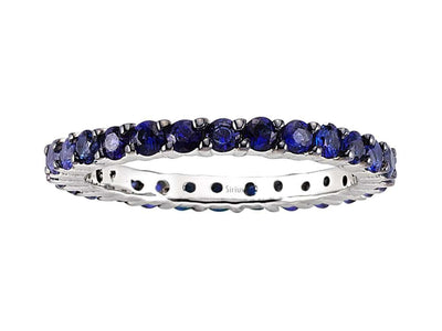 1.56 carat sapphire memory ring in 14K white gold
