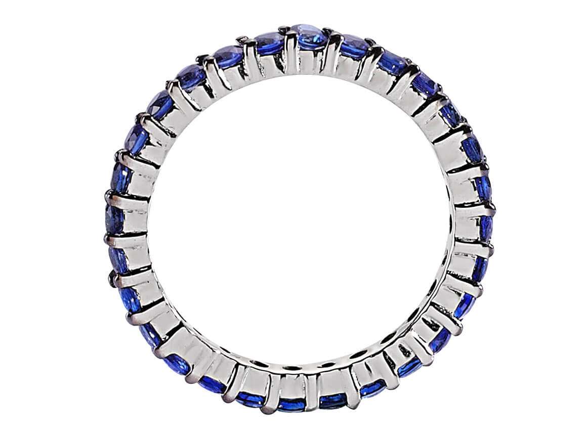 1.56 carat sapphire memory ring in 14K white gold