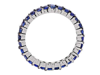 1.56 carat sapphire memory ring in 14K white gold