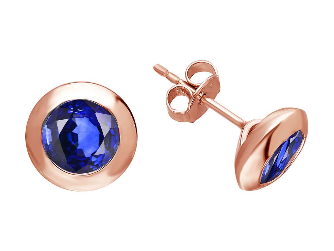 Saphir-Ohrringe - handgefertigter Diamantschmuck aus Feingold | Sirius Diamant