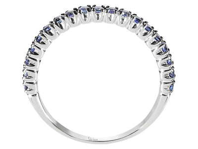 0.50 carat sapphire half-round alliance in 18 K white gold