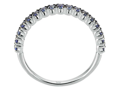 Sapphire half-round alliance ring in 14 carat white gold
