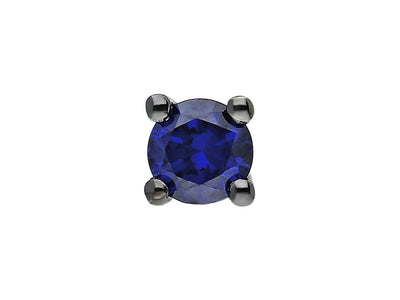 0.30 carat sapphire solitaire men's earring in 14K white gold 