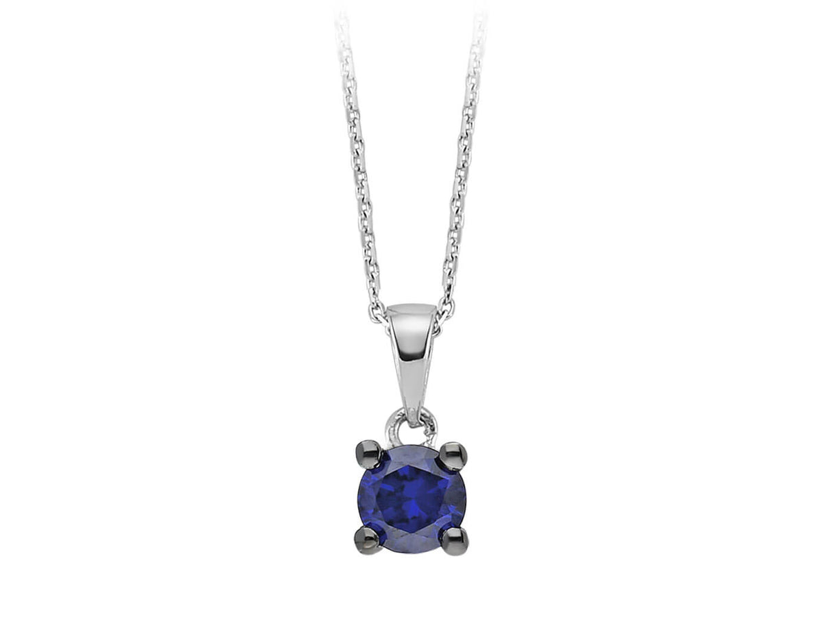 Saphir Solitär Collier - handgefertigter Diamantschmuck aus Feingold | Sirius Diamant