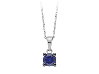 Sapphire solitaire necklace