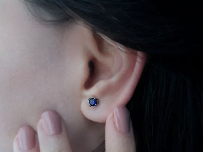 0.78 carat sapphire solitaire earrings