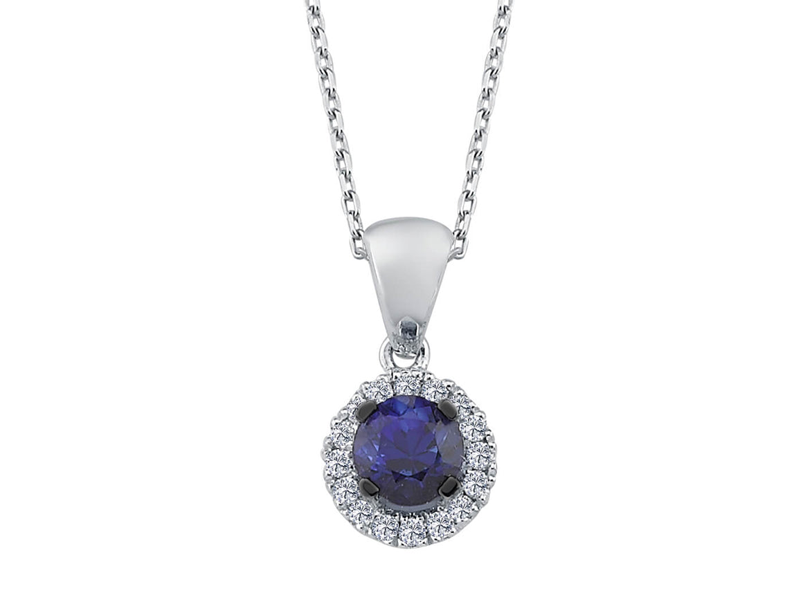 Diamond and sapphire necklace
