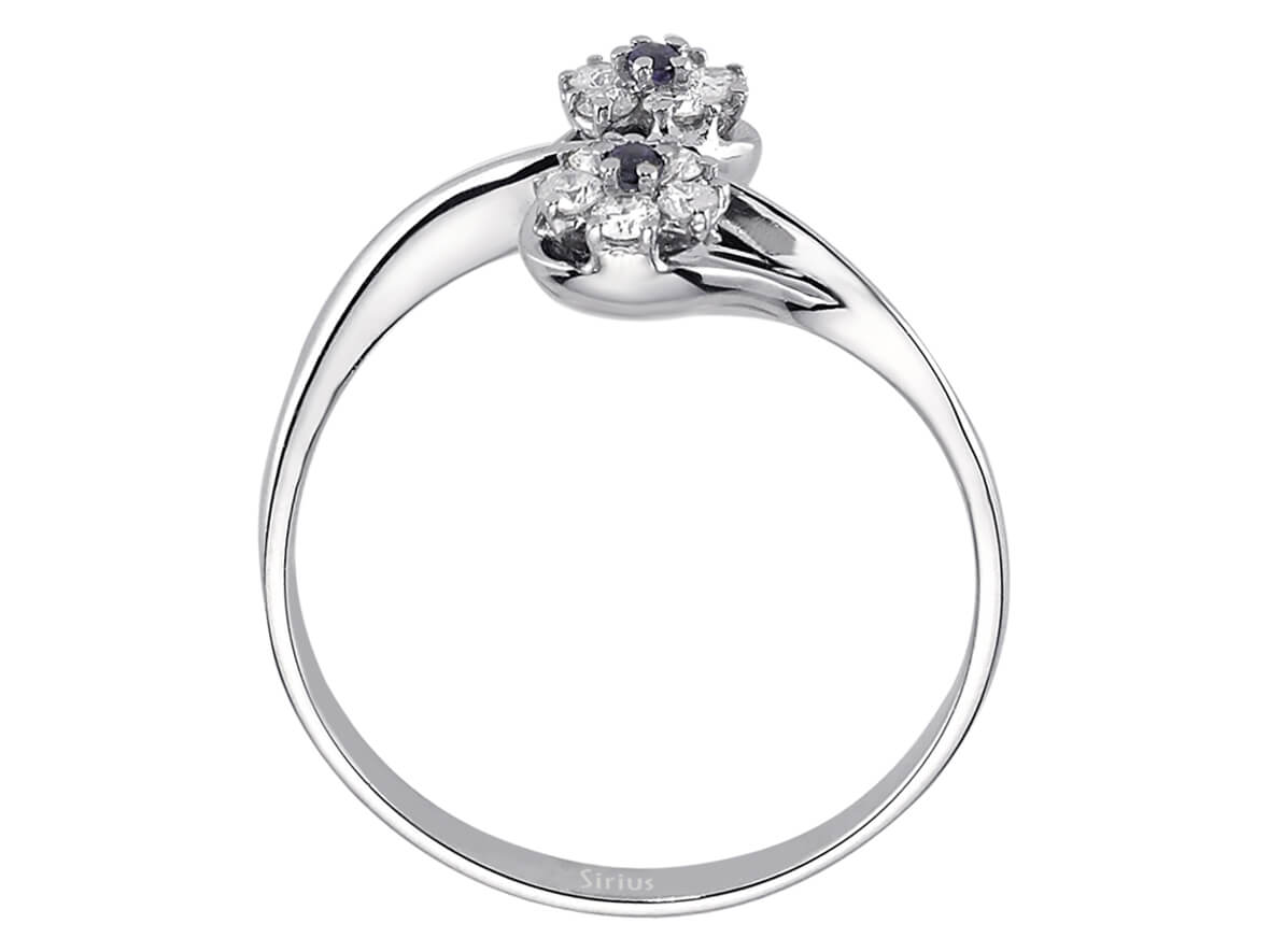 Diamond and Sapphire Water Lily Ring