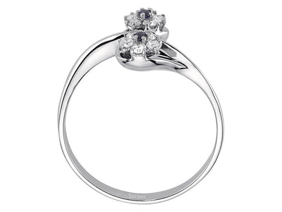Diamond and Sapphire Water Lily Ring