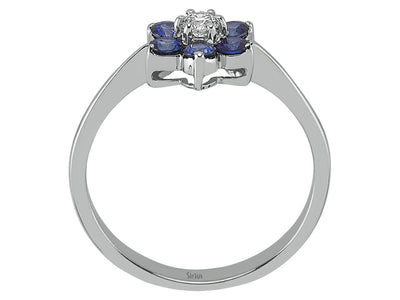 Diamond and Sapphire Daisy Ring