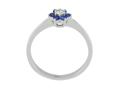 Diamond and Sapphire Daisy Ring