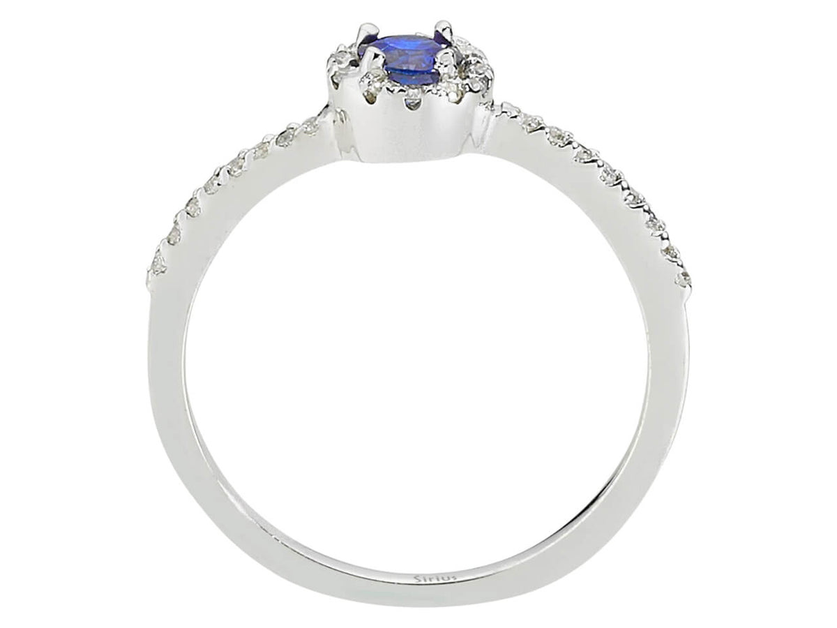 Saphir & Diamant Schmuckset in 585er 14K Weißgold