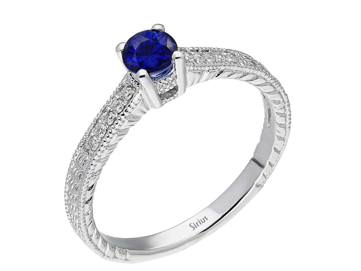 Diamant und Saphir Ring - handgefertigter Diamantschmuck aus Feingold | Sirius Diamant