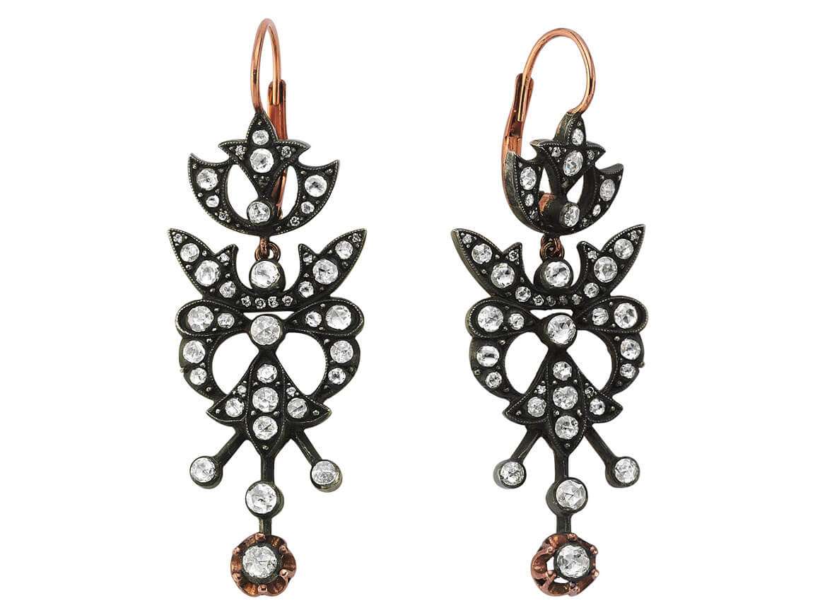 diamond earrings with pendant