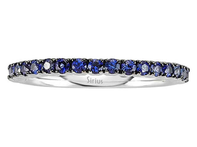 0.50 carat sapphire half-round alliance in 18 K white gold