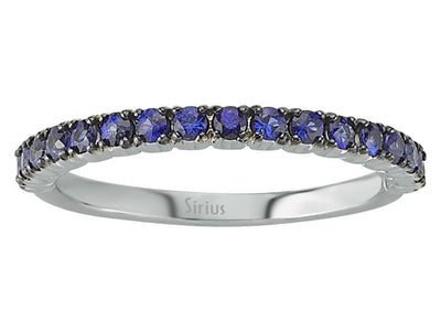 Sapphire half-round alliance ring in 14 carat white gold