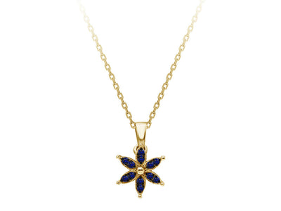 Sapphire crocus flower necklace