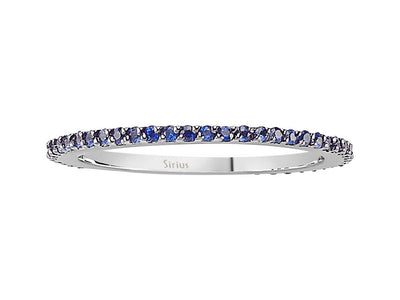 Sapphire all-around alliance in 14K white gold