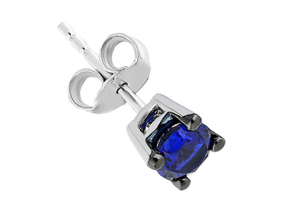 0.30 carat sapphire solitaire men's earring in 14K white gold 
