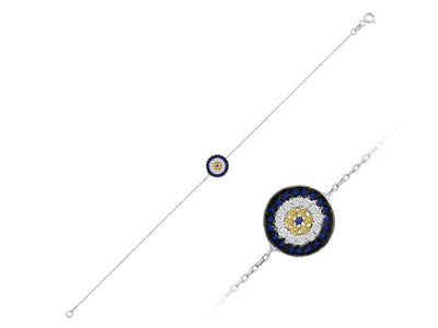 Diamond and Sapphire Blue Eye Bracelet