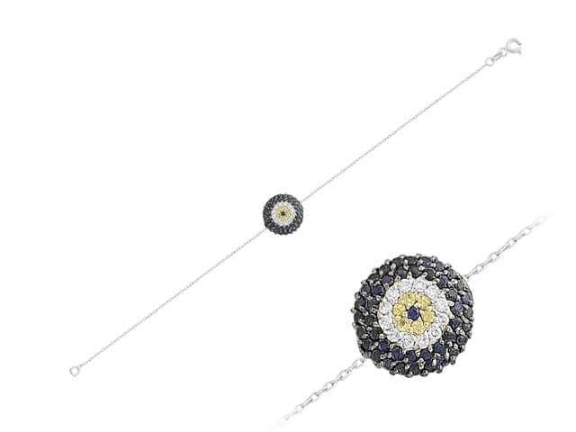 Diamond and Sapphire Eye-Blue Bracelet
