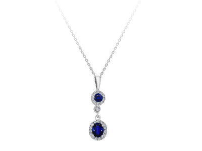 Diamond and sapphire jewelry set in 333 8 carat white gold