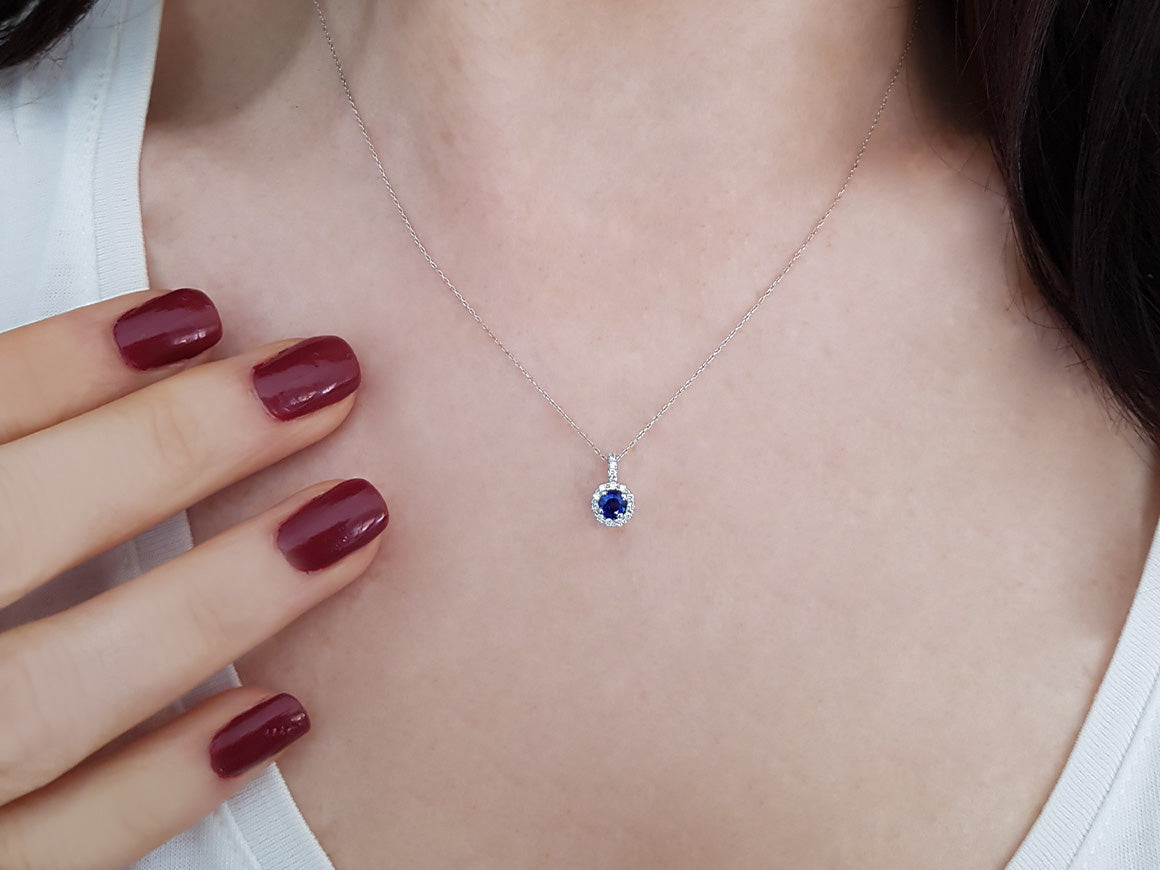 Diamond and sapphire necklace