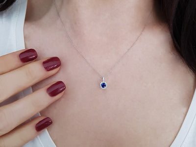 Diamond and sapphire necklace