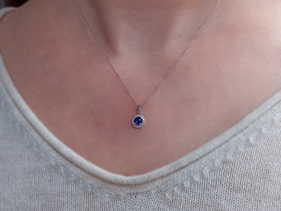 Diamond and sapphire necklace